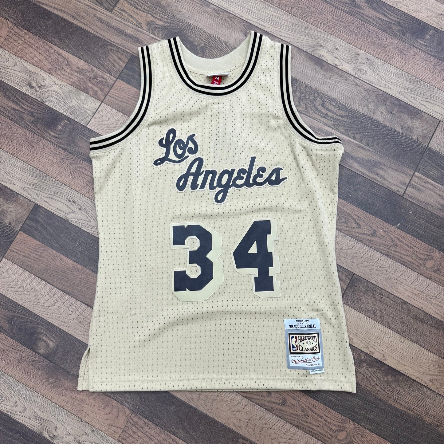 Mitchell & Ness Shaq Khaki Lakers Jersey Sz M