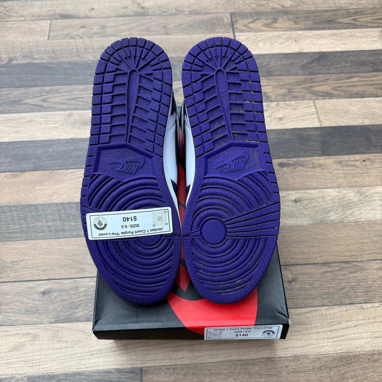 Jordan 1 Court Purple Sz 9.5 (Preowned)