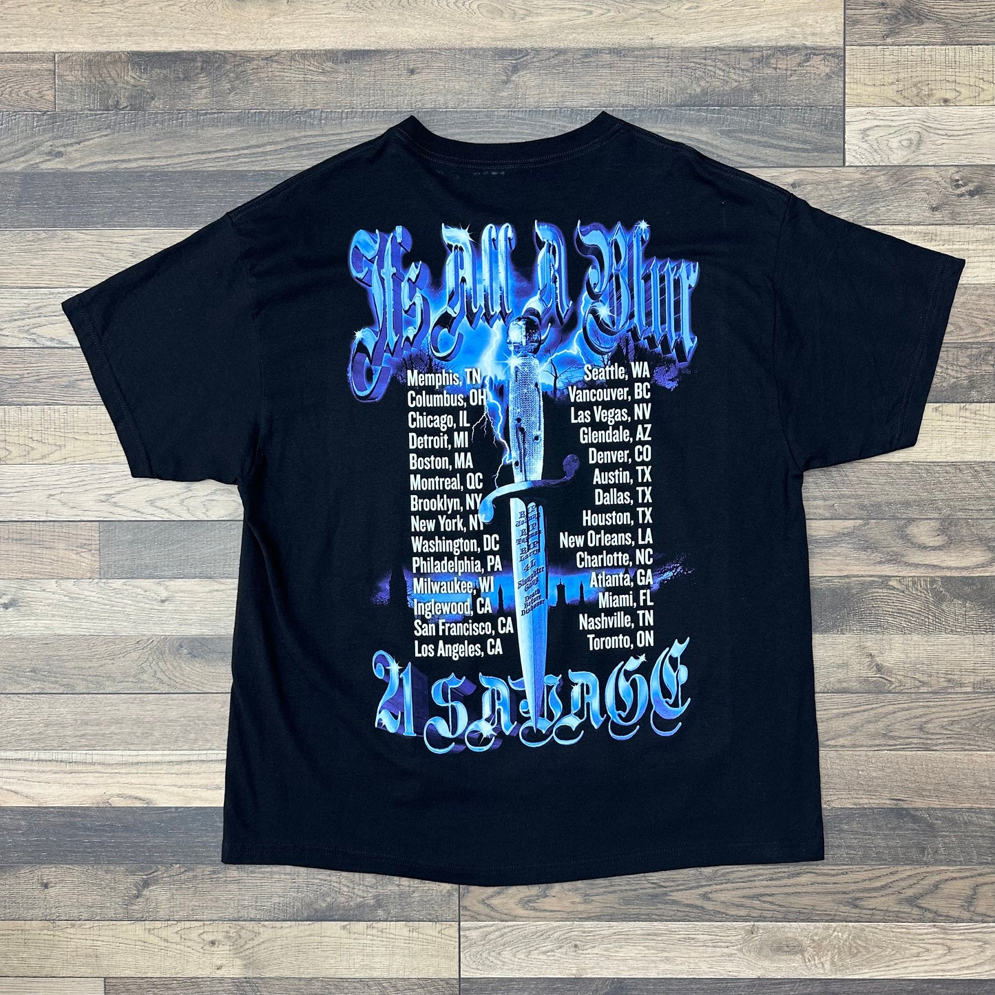 21 Savage Its All A Blur Tour Dates Official Tour Tee Sz XXL