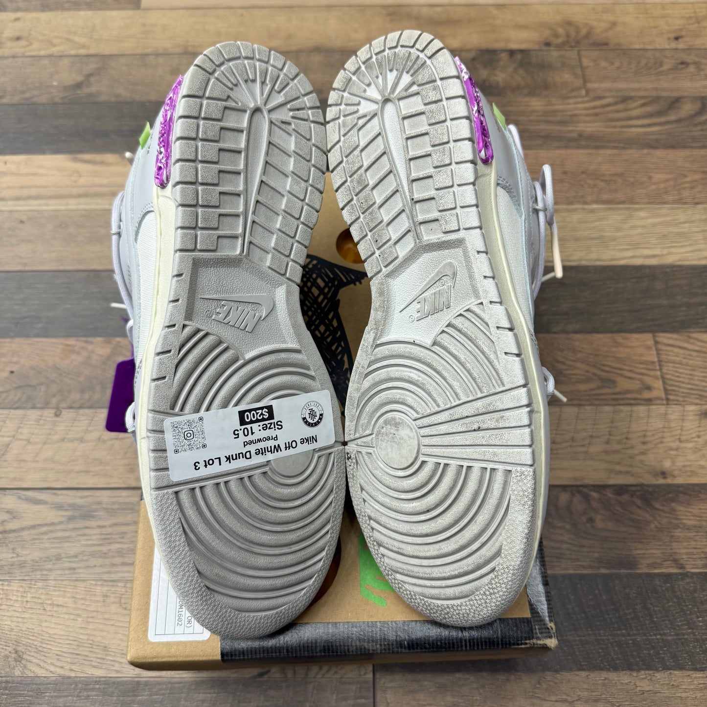 Nike Dunk Low Off White Lot 3 Sz 10.5 (Preowned)