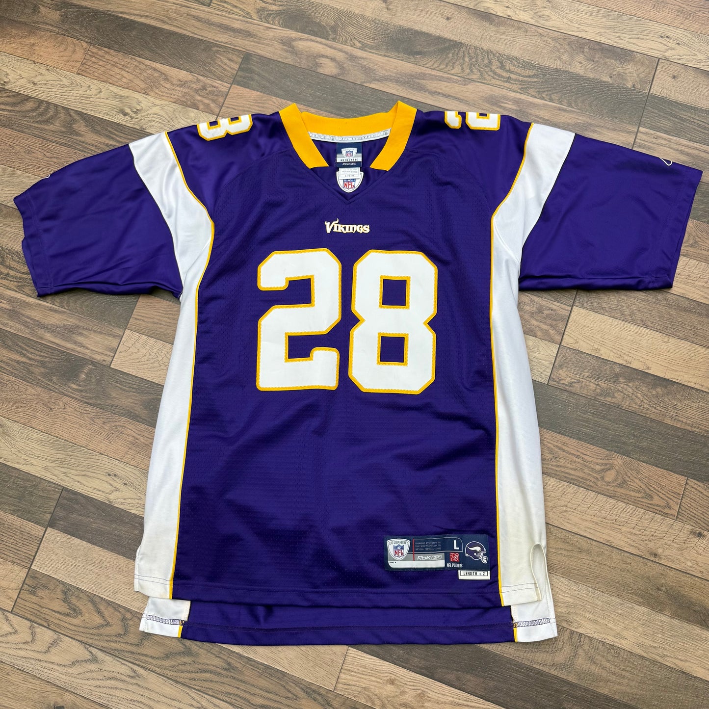 Vintage Reebok Adrian Peterson Vikings Jersey Sz Large